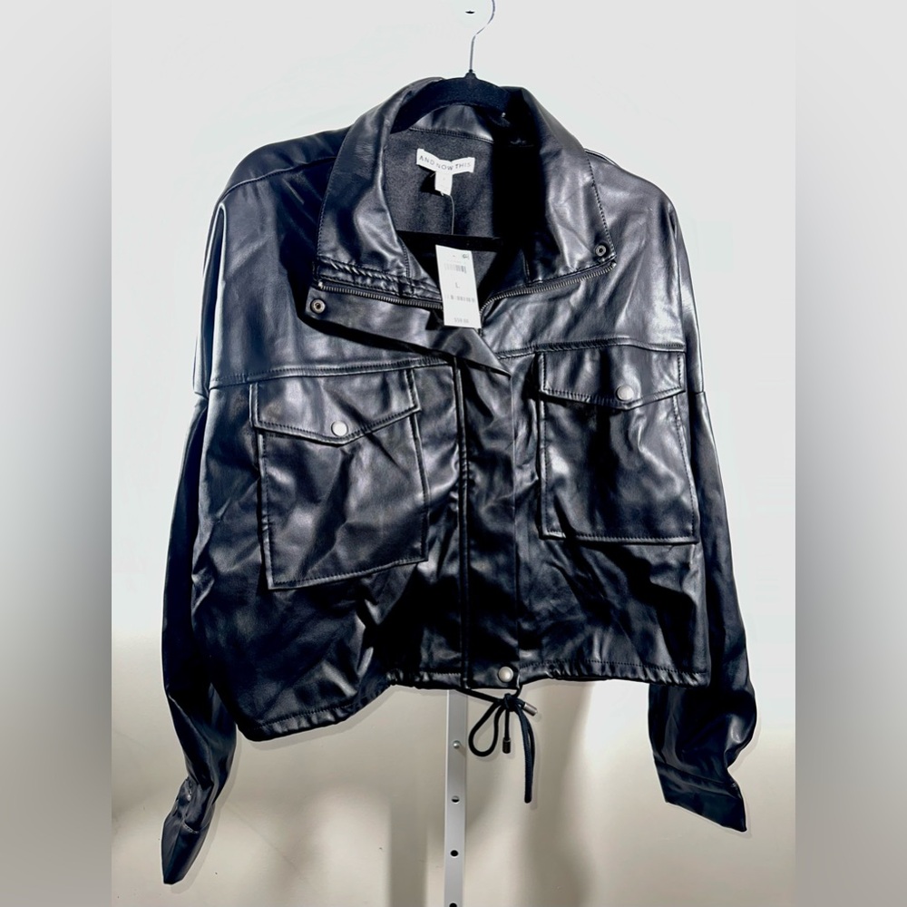 NWT AND NOW THIS Faux Leather jacket - large‎